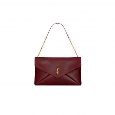 YSL CASSANDRE LARGE POUCH ON CHAIN IN SHINY LEATHER 855802 (35*22*3cm)